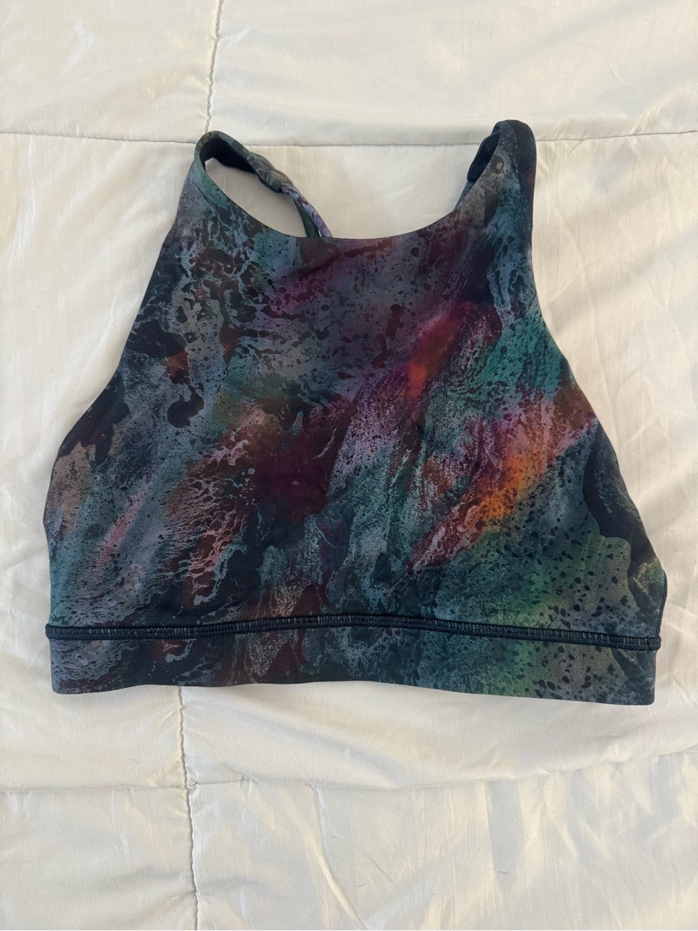 lululemon athletica High-Neck Sport Bralette in Multicolor Swirl Sz 6